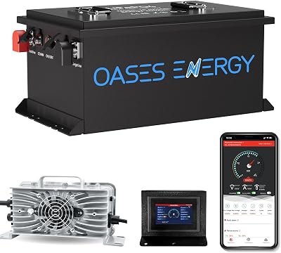 Lithium Golf Cart Battery 36V 105Ah, Built-in Smart 250A BMS, with Touch Monitor & Mobile APP, 4000~15000 Cycles Rechargeable 38.4V LiFePO4 Battery With 20A Charger, Perfect for Golf Carts