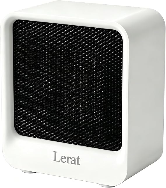 Lerat Space Heater, Portable Mini Heater for Indoor Use, 500W Fast Heating Small Desk Heater with Overheating & Tip-Over Protection, Lightweight Electric Heaters for Office, Home, Camping,White