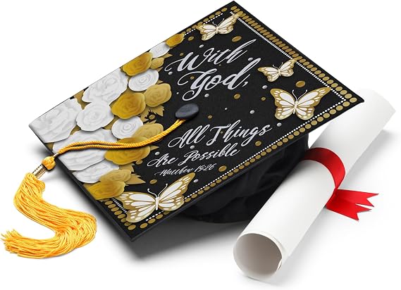 EarnedSwag With God, All Things Are Possible Graduation Cap Topper