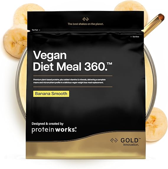 Protein Works | Vegan Diet Meal 360 - Gold, Banana Smooth, 15 Meals, 1kg