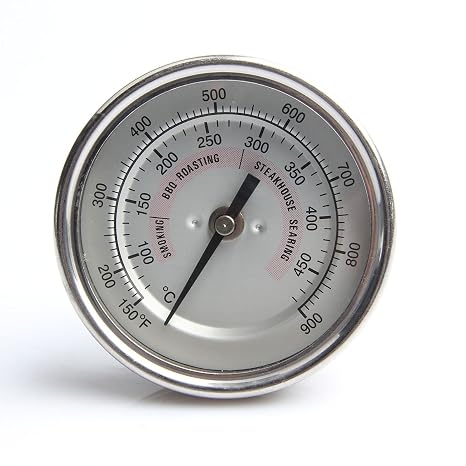 BBQ Grill Temperature Gauge for Kamado Grill Joe Waterproof Large Face Thermometer Barbecue Charcoal Grill Stainless Steel 150-900F Cooking Thermometer for Kamado Accessories