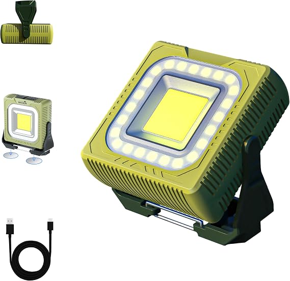 WARSUN Rechargeable Camping Lantern 1000 Lumens, Portable LED Work Light with Magnetic Base & 360 Hook, 4 Color Temperatures, Red Warning Mode for Camping Hiking Emergency