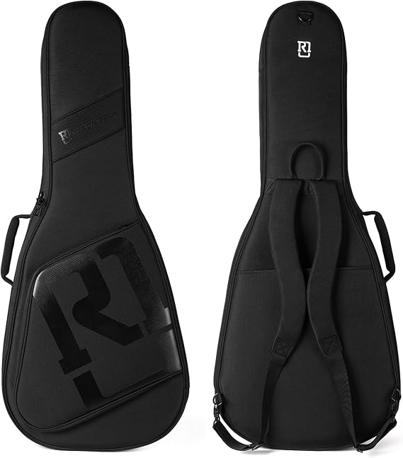 Electric Guitar Gig Bag, Acoustic Guitar Gig Bag with Thicik Padding, Backpack Electric Guitar Bag (A-Black, Acoustic)