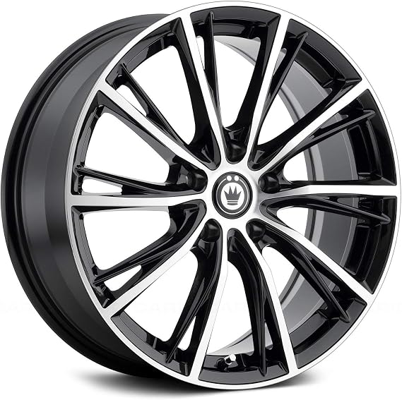 Konig 53MB IMPRESSION BLACK Wheel with Gloss Machined Spokes and Lip-Edge Face (0 x 7.5 inches /5 x 112 mm, 40 mm Offset)