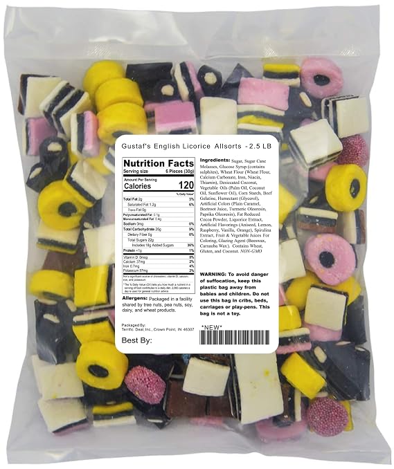 Gustaf's English Licorice Allsorts - 2.5 LB