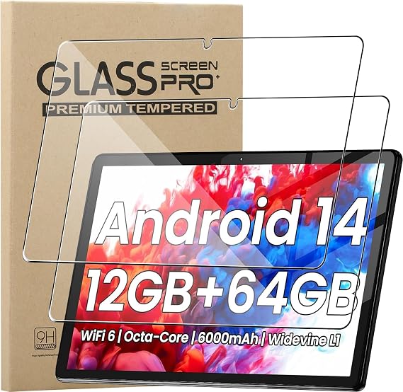 KZIOACSH 2 Pack Screen Protector for TPZ T10b/TPZ Android 14 Tablet 10.1 Inch, Ultra Clear 9H Hardness Touch Sensitive Anti-Scratch Anti-Fingerprint Protective Tempered Glass Screen Guard