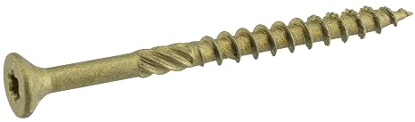 Power Pro Premium Exterior Wood Screws, #9 x 3 Inch All-Purpose Deck Screws for Outdoor Projects, T-25 Star Bit Included, Bronze, 50 Pieces | 42482
