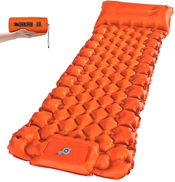 covacure Sleeping Pad, 3.9" Thick Inflatable Mattress with Pillow 77"x27"