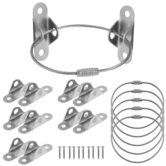6Sets Safety Furniture Anchors Tipping Wall Mount Straps for Proofing Robust Cold Rolled Furniture Latches Secure Bookshelves and Cabinets Earthquake Resistant
