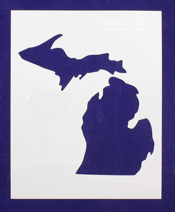 State of Michigan Stencil - 8 X 10 Inches