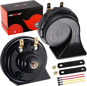 Car Horns 12v 130dB Ultra Loud [2 pack]kit -Truck Train Horn,Tweeter/Bass,High Low Tone General Accessories, Electric Snails for Cars, SUVs,motorcycles, Electric Cars (Universal replacement)