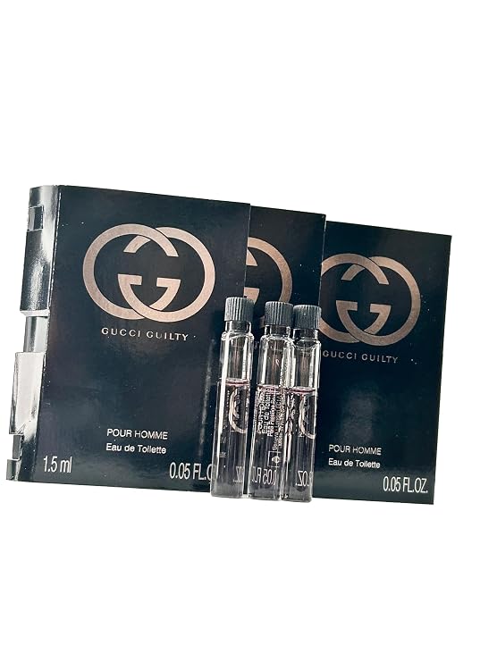 Gucci Guilty MEN EDT (SPLASH NOT SPRAY) Sample Perfume Pour Homme MINI SMALL Travel Size 1.5 ML / 0.05 (7877) - set of 3