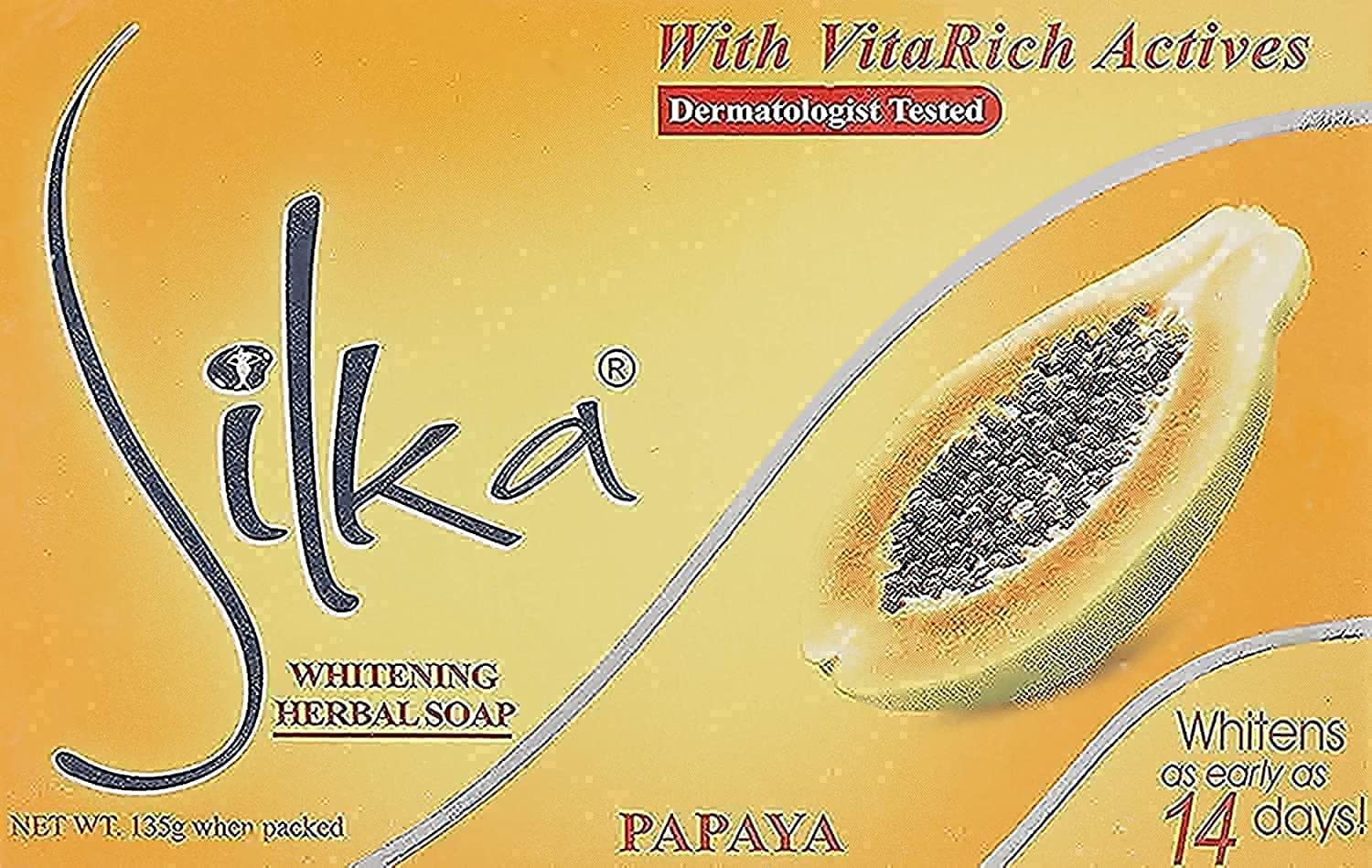 Silka papaya pure herbal papaya skin whitening soap