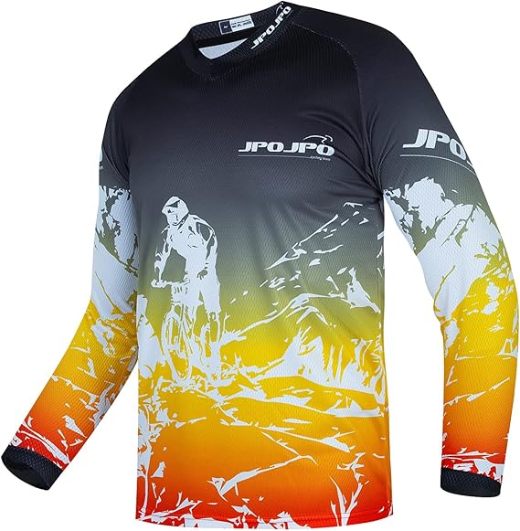 Dirt Bike Shirts for Men Off Roading Motocross Jersey Mens Long Sleeve Cycling Jersey MX Shirt DH BMX Jersey Dirtbike Gear