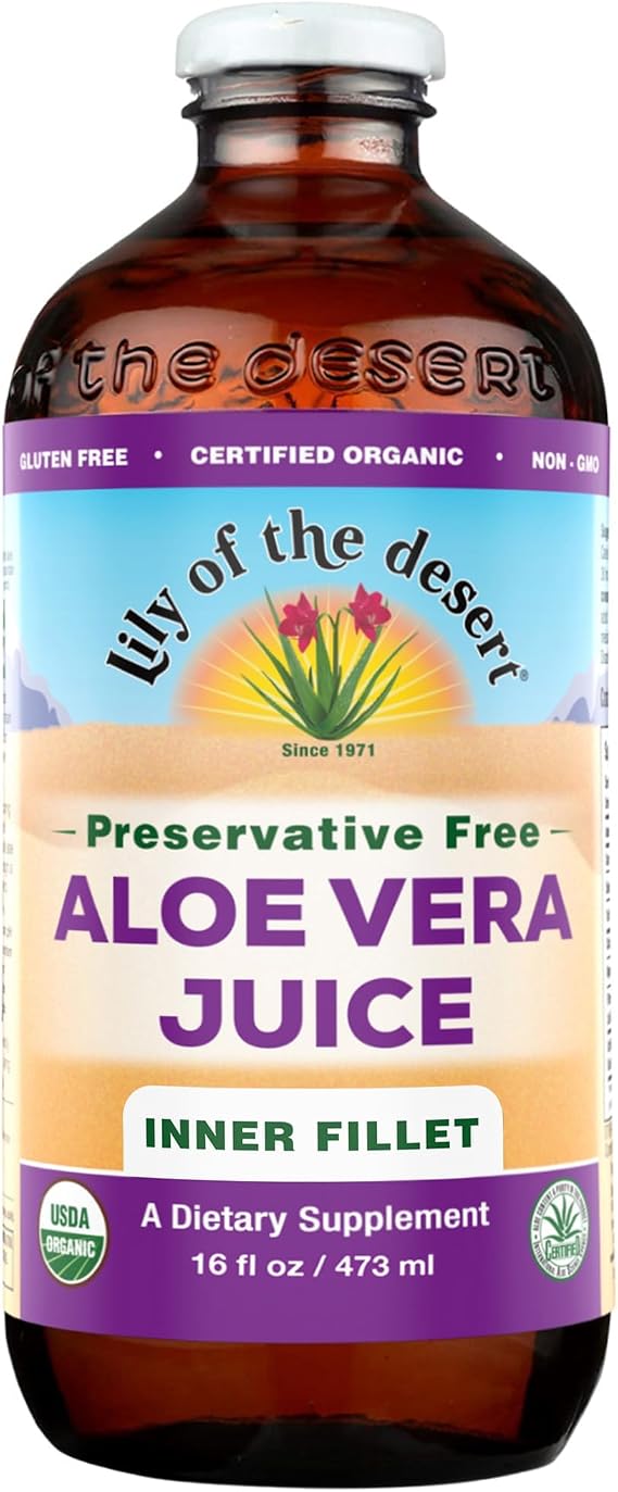 Aloe Vera Juice Organic No Preservatives - 16 oz - Liquid