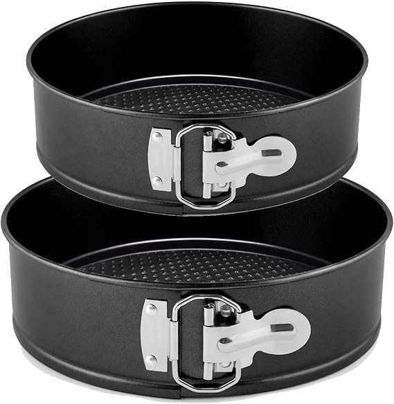 6 & 8 Inch Cake Tin Set– 7cm Deep Springform Cake Tins for Baking Layered Wedding Birthday– Bonus Precut Parchment Papers, Non-Stick & Leak-Proof Baking Tins, Perfect for Cakes and Cheesecake