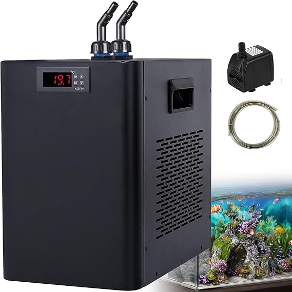 160L/300L/500L Aquarium Chiller, Water Chiller Water Cooler Fish Tank Chiller with Quiet Design Compressor, Refrigeration for Hydroponic Syste Jellyfish Coral Reef,160L