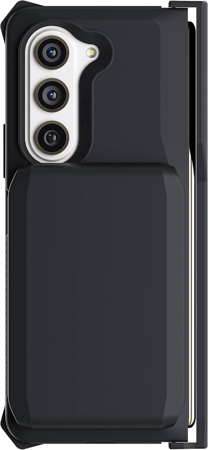Ghostek EXEC Galaxy Z Fold5 Case Wallet with Detachable Magnetic Credit Card Holder and Hinge Protection Supports Wireless Charging Phone Cover Designed for 2023 Samsung Galaxy Z Fold 5 7.6 Black