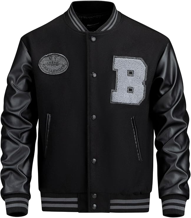 Men's Varsity Baseball Collar Letterman Bomer Jacket