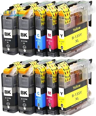 LC135 LC137 Ink Cartridge LC-135 LC135XL LC137XL Compatible for Brot-her MFC-J4410DW MFC-J4510DW MFC-J4710DW DCP-J4110DW Printer2SET 2BK C M Y
