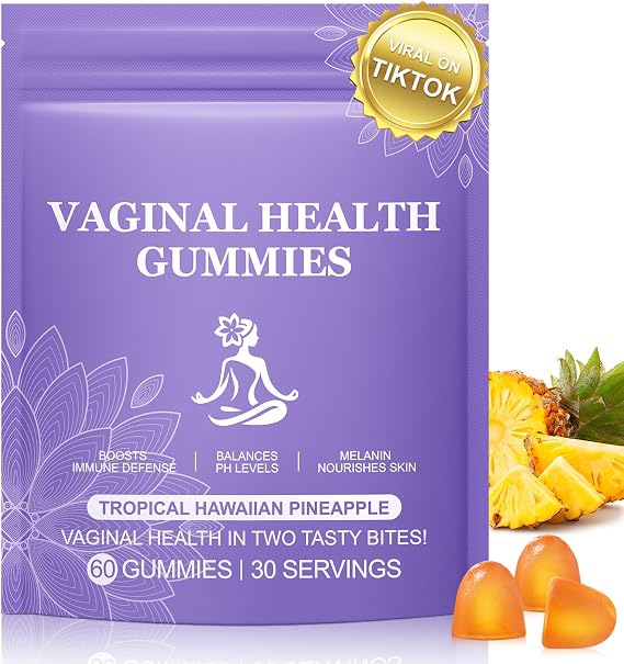 Pineapple Gummies for Women PH 60 Count, PH Balance for Women, Probiotics Vaginal Gummy, Improve Immune, Hawaiian Pineapple Flavor, Vegan & Low Sugar, Premium Balance Gummies