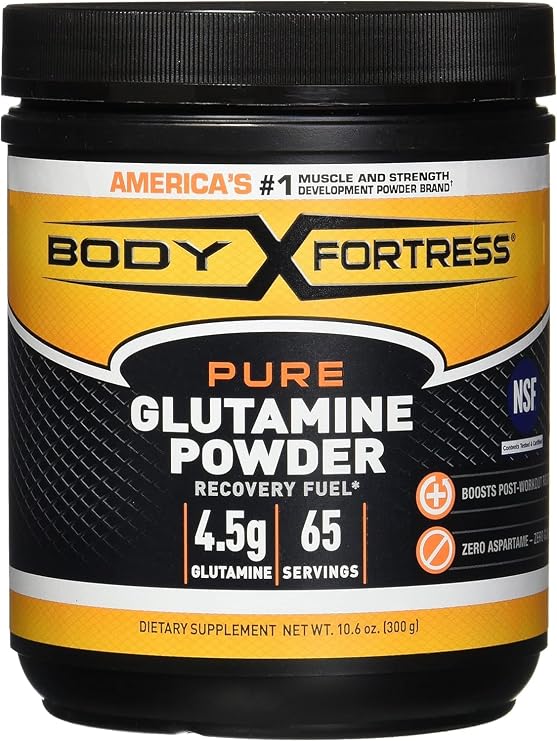 Body Fortress 100% Pure Glutamine Powder, 300g Jar