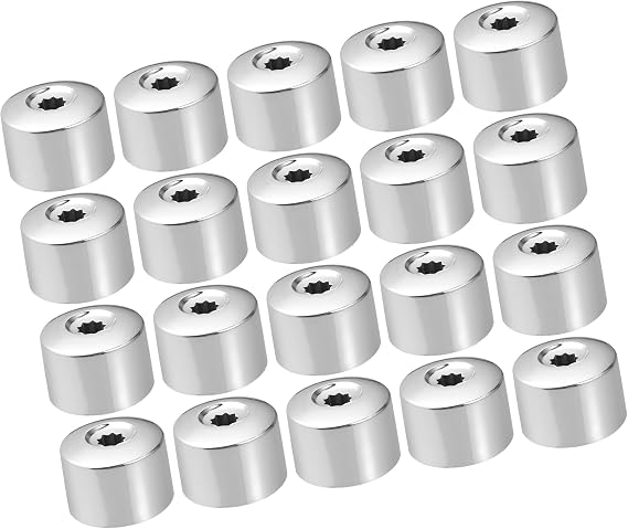 Wheel Lock Lug Bolt Nut Cover Caps Center Cover Bolt Locking Caps with Removal Dismantle Tool Set Replace 17mm for Volkswagen Jetta 2005-2017 Silver Tone Metal