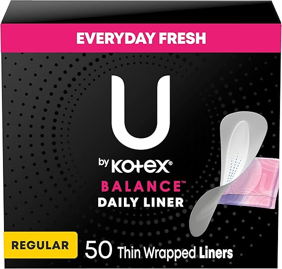 U by Kotex Barely There Liners, Light Absorbency, Regular, Fragrance-Free, 50 Count