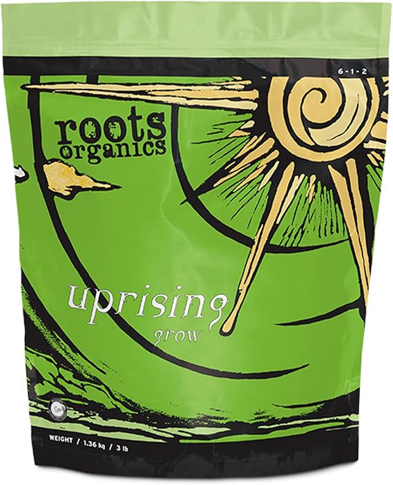 roots organics Uprising Grow, Organic Fertilizer with Beneficial Bacteria and Mycorrhizae, 6-1-2 NPK, 9 lb. ROUG9