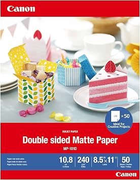 Canon Double Sided Matte Photo Paper (8.5"X 11")- Perfect for Creative Projects and Crafts