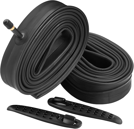 FANSPRO 2 Pack of 27.5 Inch Bike Tube 27.5x1.75 1.95 2.10 2.125 2.20 2.25 2.30 2.35 2.40 Heavy Duty Bicycle Tube with 2 Tire Levers,32mm Schrader Valve Premium Quality Butyl Inner Tube