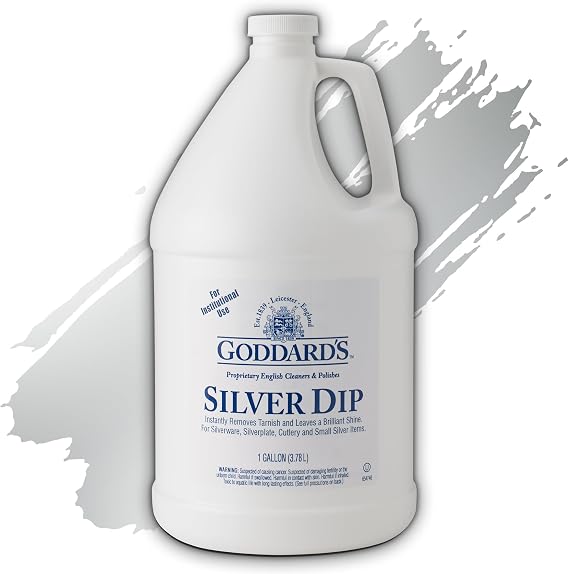 Goddard's Silver Cleaner Dip, Instant Tarnish Remover, Silver Polish, 1 Gal | Instantly Removes Tarnish with No Scrubbing, Ideal for Silverware, Sterling Silver Jewelry & Intricate Filigree