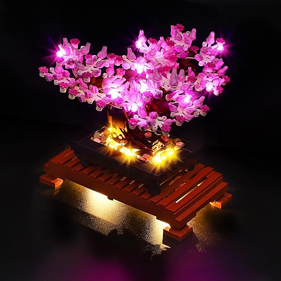 YEABRICKS LED Light for Lego 10281 Creator Expert Bonsai Tree (Pink) Building Blocks Model (Lego Set Not Included)