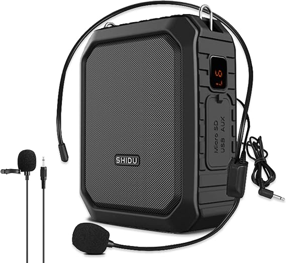 Voice Amplifier with Lapel Mic/Microphone Headset-18W IPX5 Waterproof Megaphone Speaker Pa System, Bluetooth 5.0 Portable Microphone and Speaker for Teachers Elderly Tour Guide 800