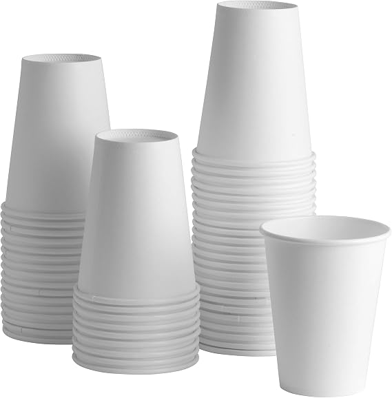 GUSTO [12 oz.- 100 Pack Paper Hot Cups, Coffee Cups - White (Formerly Comfy Package)