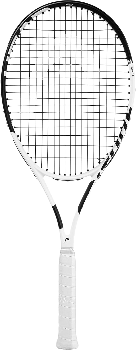 Head Metallix Attitude Pro White Tennis Racket - Pre-Strung Adult Tennis Racquet for Control and Maneuverability
