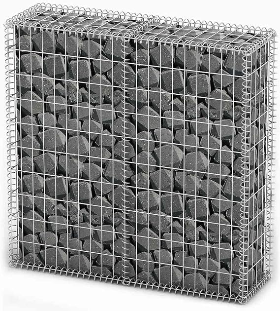 vidaXL Gabion Basket w/Lid 39.4"x39.4"x11.8" Retaining Wall Garden Edging