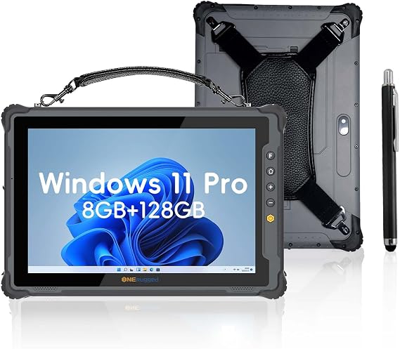 Rugged Tablet M10J, 10.1 inch Windows 11 Pro Tablet, 8GB+128GB, Celeron N5100, IP65 Waterproof, MIL-STD-810H, 5000mAh, Industrial Outdoor Work PC w/ 8MP+5MP Camera, 4G LTE/WiFi/BT 5.0/NFC