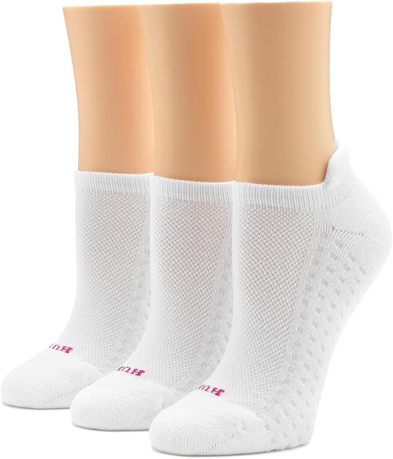 HUE Women's Air Cushion Tab Back No Show Liner Sock 3 Pair Pack