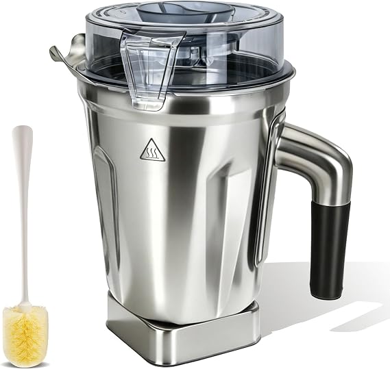 64oz Stainless Steel Container for vitamix Blenders Jar Replacement Pitcher Compatible With vitamix 5200 5000 6300 E310 A2500. Sturdy, Rust-Proof, Intelligent Chip, Upgraded Version, Anti-Odor