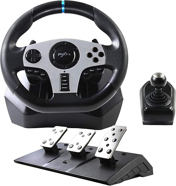 PXN V9 PC Game Racing Wheels,270/900Steering Wheel Gaming for PC With Pedals and Shifter,Driving Wheel for PS4 Xbox One, Xbox Series S/X, PS3,Switch