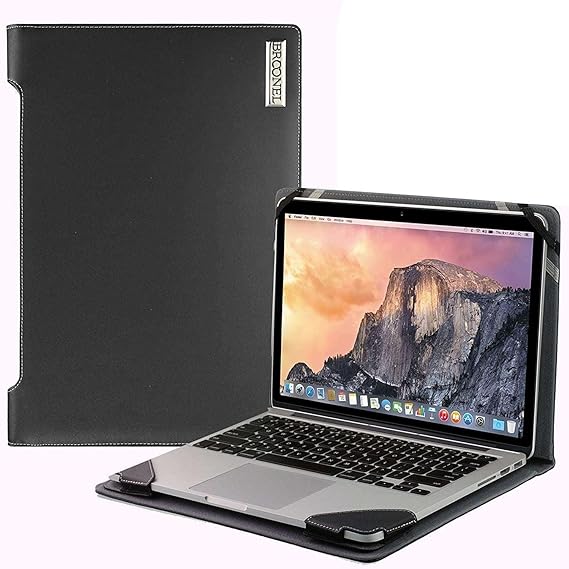 Profile Series - Black Leather Laptop Case Compatible with TREKSTOR PRIMEBOOK P15