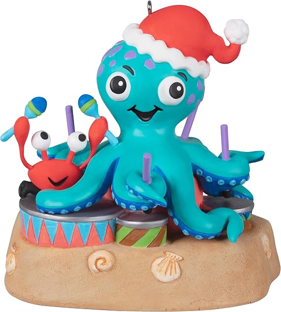 Hallmark Keepsake Christmas Ornament 2022, Festive Octopus Ornament with Music