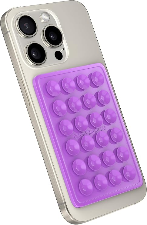 StickyGrippy 吸盤式携帯電話ケースマウント シリコン粘着携帯電話アクセサリー iPhoneとAndroid用 ハンズフリートイミラーシャワーフォンホルダー Tiktokビデオ セルフィーパープル