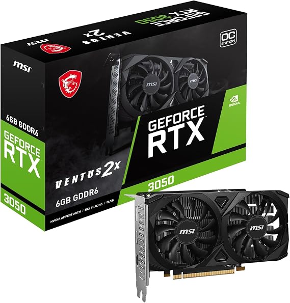 MSI GeForce RTX 3050 VENTUS 2X E 6G OC Graphics Card VD8926