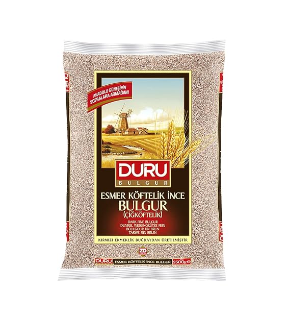 Duru Brown Fine Bulgur, 88.2oz (2500g), Wheat Berries, 100% Natural and Certificated, High Fiber and Protein, Non-GMO, Great for Vegan Recipes, Better than Rice