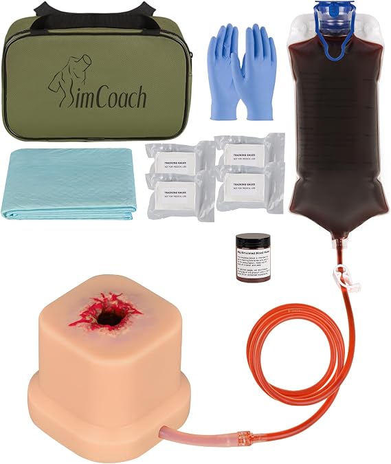SimCoach Wound Packing Trainer, Stop the Bleeding Kit for Wound Dressing Training, Wound Simulation Kit