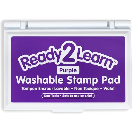READY 2 LEARN Washable Stamp Pad | Purple | Non-Toxic | Fade Resistant | Decorate Scrapbooks, Posters and Cards