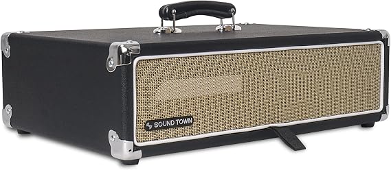 Sound Town Vintage 2U Amp Rack Case, 12.5" Depth with Rubber Feet, Dust Cover, Kickstand, Black (STVRC-2BK)