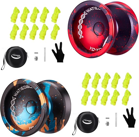 2 YOYO balls together-C130 black red + C130 black blue gold-more value